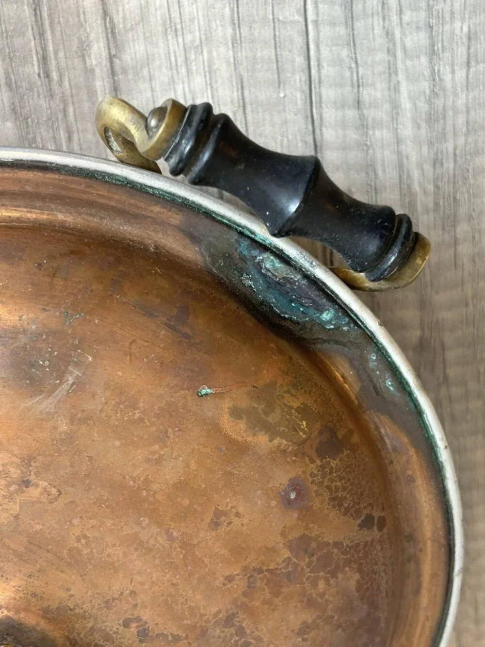 Vintage Manning Bowman Copper Pan Lid Handles Rustic Patina AS IS Cottagecore - Picture 13 of 16